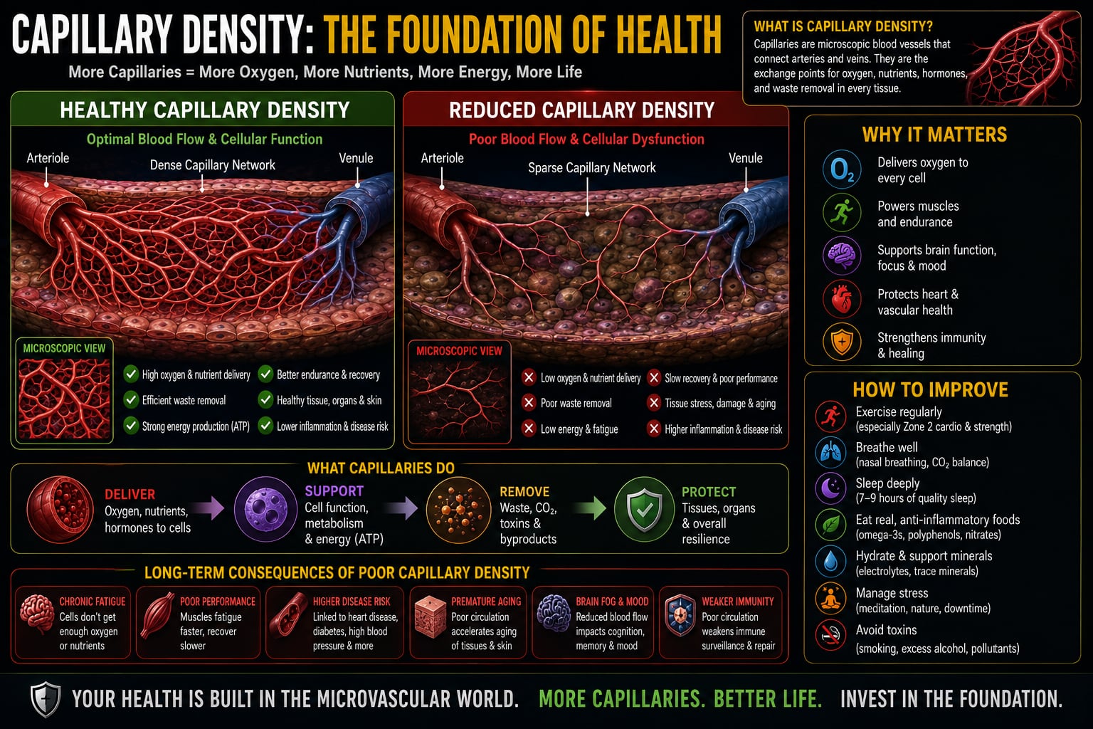 Illustration — chronic stress, circulation, and oxygen delivery