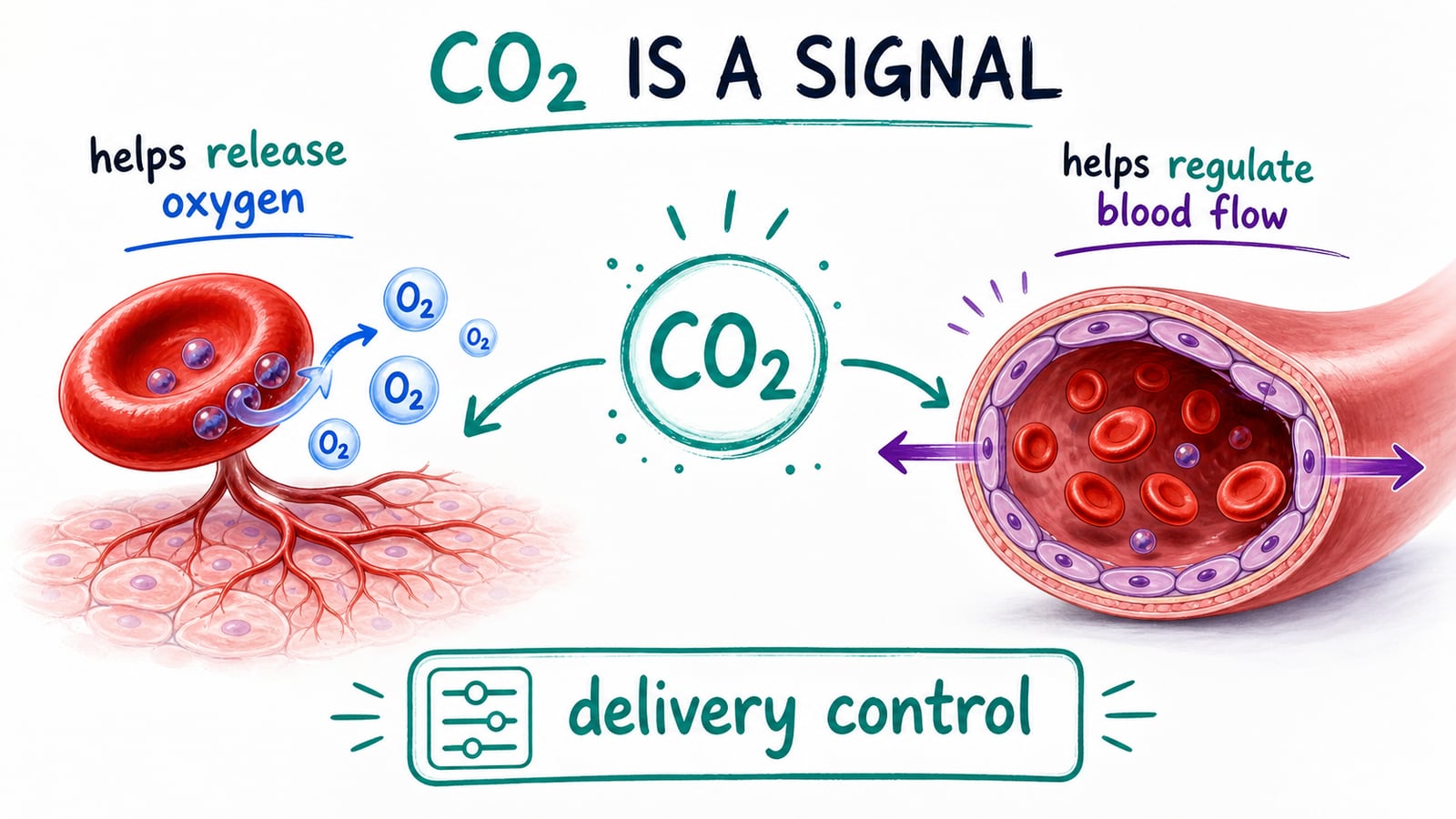 Illustration — carbon dioxide as the delivery signal